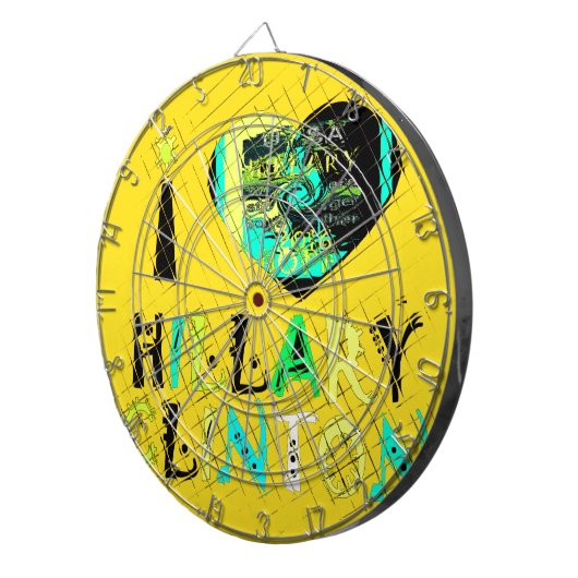 Ich höre Hillary Clinton: Graffiti Expression Art Dartscheibe (Vorderseite rechts)