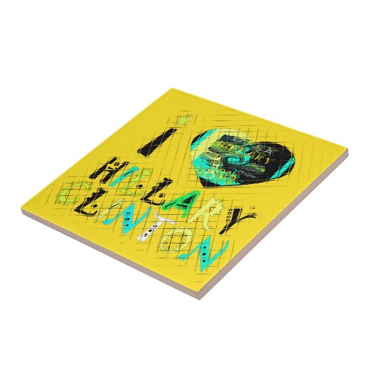 Ich höre Hillary Clinton: Graffiti Expression Art Fliese (Seite)