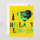 Ich höre Hillary Clinton: Graffiti Expression Art Postkarte (Vorne/Hinten)