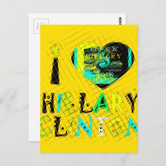 Ich höre Hillary Clinton: Graffiti Expression Art Postkarte (Vorne/Hinten)