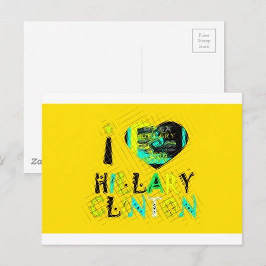 Ich höre Hillary Clinton: Graffiti Expression Art Postkarte (Vorne/Hinten)