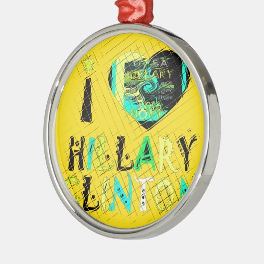 Ich höre Hillary Clinton: Graffiti Expression Art Silbernes Ornament (Links)