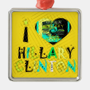 Ich höre Hillary Clinton: Graffiti Expression Art Silbernes Ornament