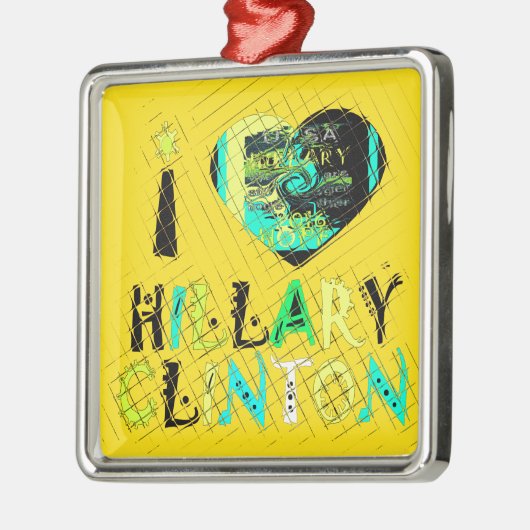 Ich höre Hillary Clinton: Graffiti Expression Art Silbernes Ornament (Links)