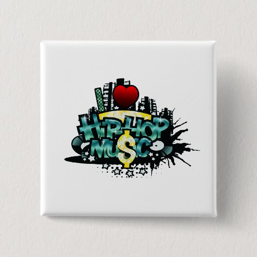 Ich höre Hip Hop Musik Button (Vorderseite)