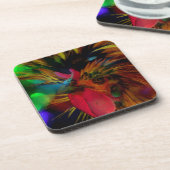 Ich höre Hühner, polnisches Rooster und Herz Bokeh Getränkeuntersetzer (Linke Seite)