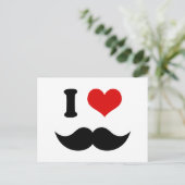 Ich höre ich Liebe Black Mustache Postkarte (Stehend Vorderseite)