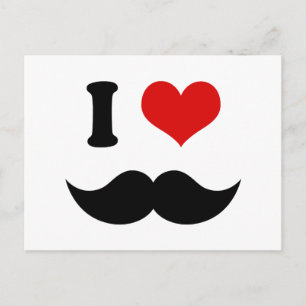Ich höre ich Liebe Black Mustache Postkarte
