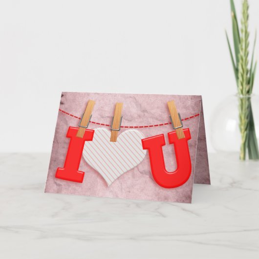 Ich höre Ihnen Liebe Valentine Vintage Karte (Vorderseite)