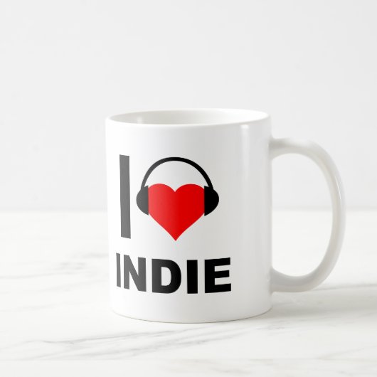 Ich höre Indie Funny Mug Kaffeetasse (Rechts)