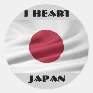 Ich höre Japan/die japanische Flagge Runder Aufkleber