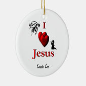 Ich höre Jesus Boy / Mädchen Custom Ornament (Rechts)