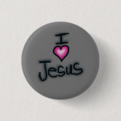 Ich höre Jesus I Liebe Jesus Button (Vorderseite)