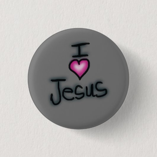 Ich höre Jesus I Liebe Jesus Button (Vorderseite)