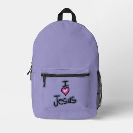 Ich höre Jesus I Liebe Jesus Lila Bedruckter Rucksack