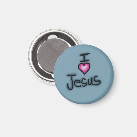 Ich höre Jesus I Liebe Jesus Magnet (Vorderseite/Rückseite)