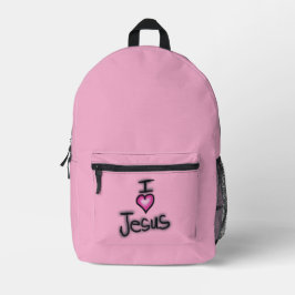 Ich höre Jesus I Liebe Jesus Pink Bedruckter Rucksack