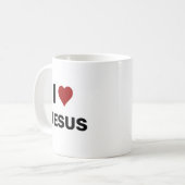 Ich höre JesusI Liebe Jesus Rotes Herz Kaffee Tass Kaffeetasse (Vorderseite Links)