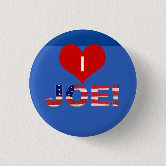 Ich höre JOE! auf Blau mit Flagge Button (Vorderseite)
