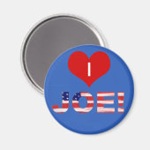 Ich höre JOE! auf Blau mit Flagge Magnet (Vorderseite/Rückseite)