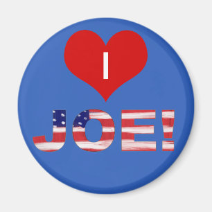 Ich höre JOE! auf Blau mit Flagge Magnet