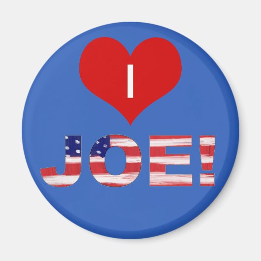 Ich höre JOE! auf Blau mit Flagge Magnet (Vorne)