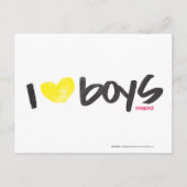 Ich höre Jungs gelb Postkarte (Vorderseite)