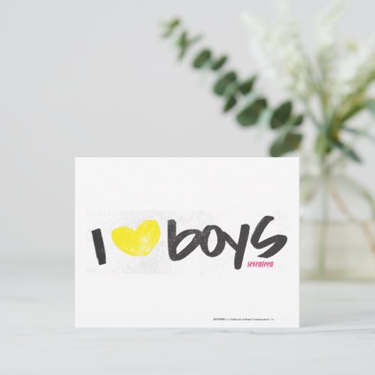 Ich höre Jungs gelb Postkarte (Stehend Vorderseite)