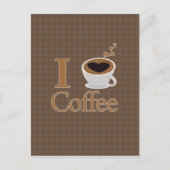 Ich höre Kaffee & Brown Gingham Postkarte (Vorderseite)