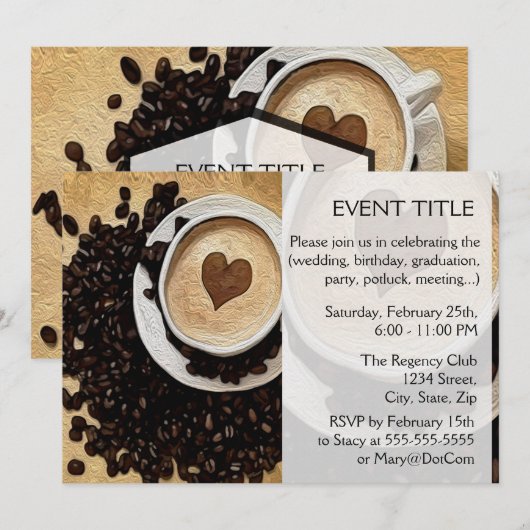 Ich höre Kaffee Einladung (Vorne/Hinten)