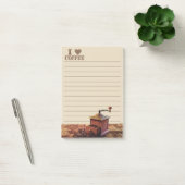 Ich höre Kaffee- und Kaffeemaschine Post-it Klebezettel (Büro)