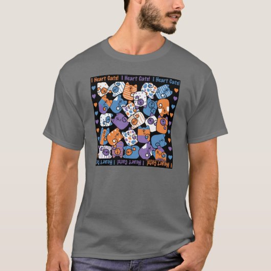 Ich höre Katzen! Collage T-Shirt (Vorderseite)