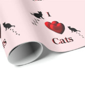 Ich höre Katzen rosa Geschenkpapier (Rolleneckpunkt)