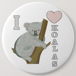 Ich höre Koalas Fuzzy Animals Button