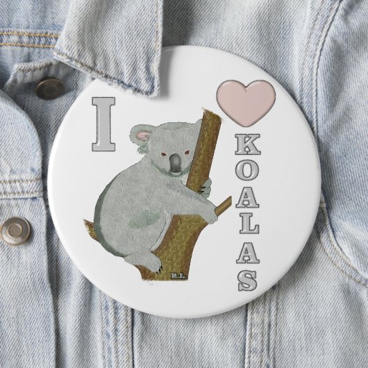 Ich höre Koalas Fuzzy Animals Button (Beispiel)