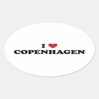Ich höre Kopenhagen Dänemark Ovaler Aufkleber