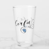 Ich höre Korfu, griechische Flagge, Kerkyra Glas (Rückseite)