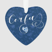 Ich höre Korfu, griechische Flagge, Kerkyra Ornament (Vorderseite)