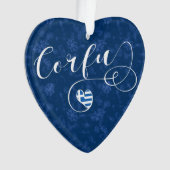 Ich höre Korfu, griechische Flagge, Kerkyra Ornament (Vorderseite)