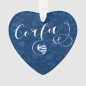 Ich höre Korfu, griechische Flagge, Kerkyra Ornament (Rückseite)