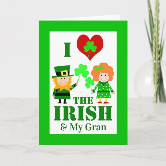 Ich höre Liebe der Iren und My Gran St. Patrick's Karte (Vorderseite)