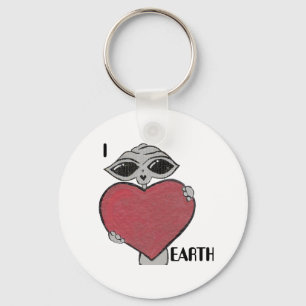 Ich höre Liebe Earth Alien Schlüsselkette Schlüsselanhänger