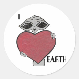Ich höre Liebe Erde Alien Sticker