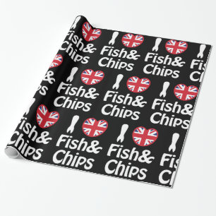 Ich höre [Liebe] Fisch & Chips Umschlagpapier Geschenkpapier