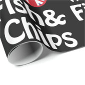 Ich höre [Liebe] Fisch & Chips Wrapping Paper Geschenkpapier (Rolleneckpunkt)