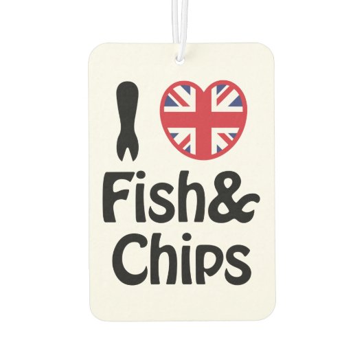 Ich höre [Liebe] Fisch und Chips Autolufterfrischer (Rückseite)