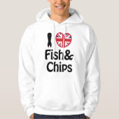 Ich höre [Liebe] Fisch und Chips Hoodie (Vorderseite)