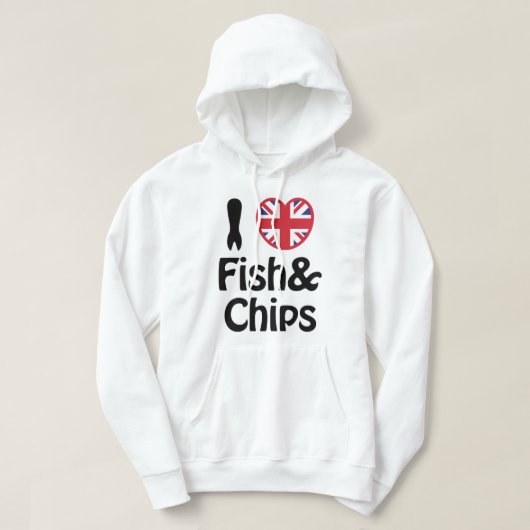 Ich höre [Liebe] Fisch und Chips Hoodie (Design vorne)