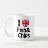 Ich höre [Liebe] Fisch und Chips Kaffeetasse (Links)