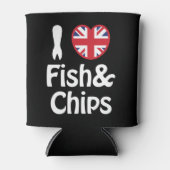 Ich höre [Liebe] Fisch und Chips können kühlen Dosenkühler (Vorderseite)